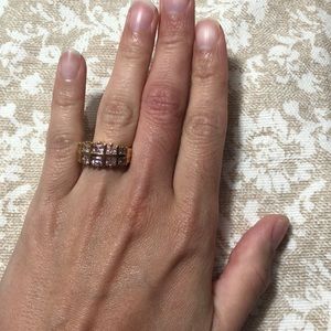 Pink Sapphire Gold over Silver ring